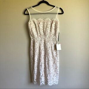 NWT Lulus White Nude Lace Mini Formal Dress S